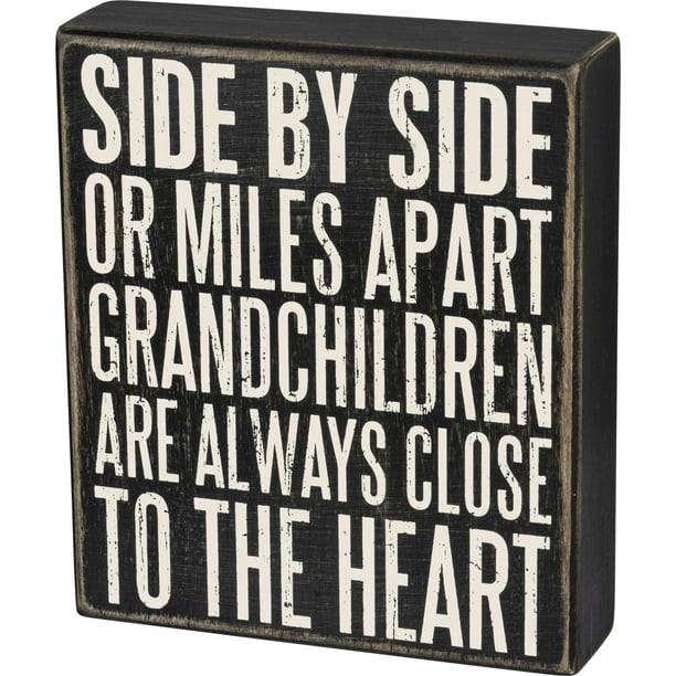 6 x 7-Inches Primitives by Kathy Classic Box Sign Grandchildren 